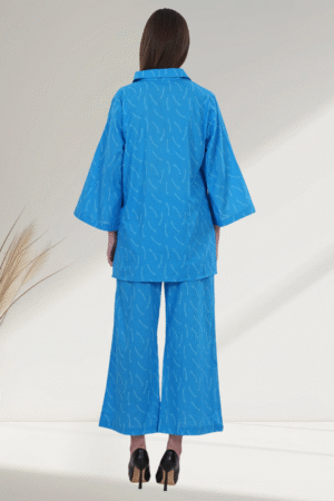 Elegant Sky Blue digital-Printed Co-ord Set for Women - Image 6