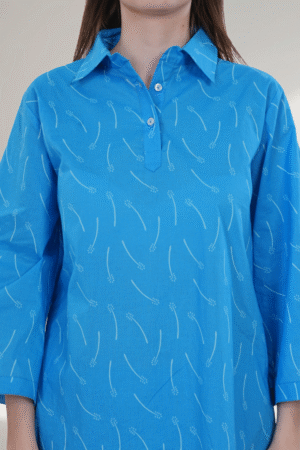 Elegant Sky Blue digital-Printed Co-ord Set for Women - Image 3